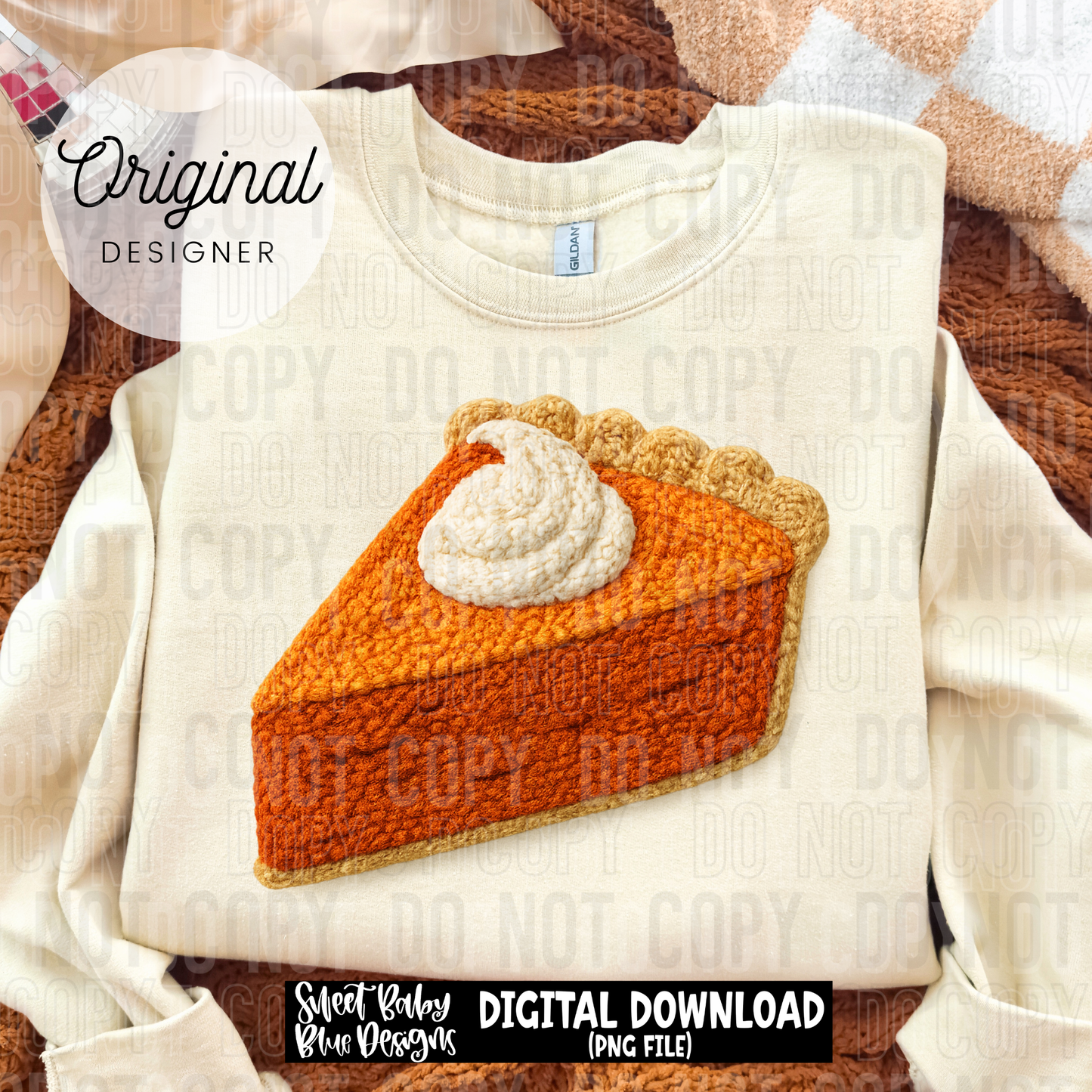 Pumpkin pie - Faux yarn - 2025 - PNG file- Digital Download