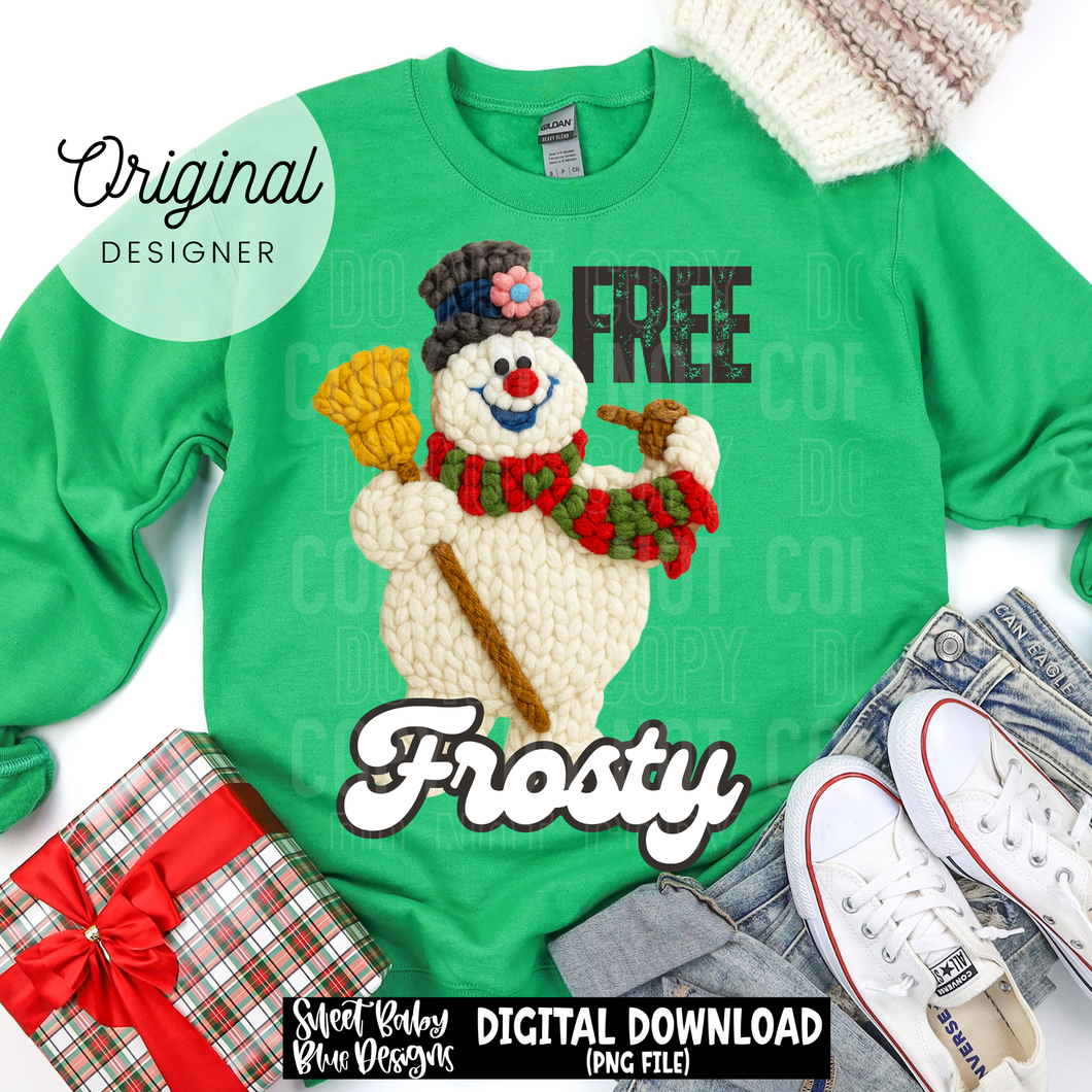 Free Frosty- Faux yarn - 2025 - PNG file- Digital Download