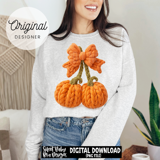Pumpkin cherry - Faux yarn - 2025 - PNG file- Digital Download