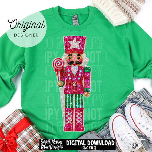 Pink nutcracker- Sequins - 2025 - PNG file- Digital Download