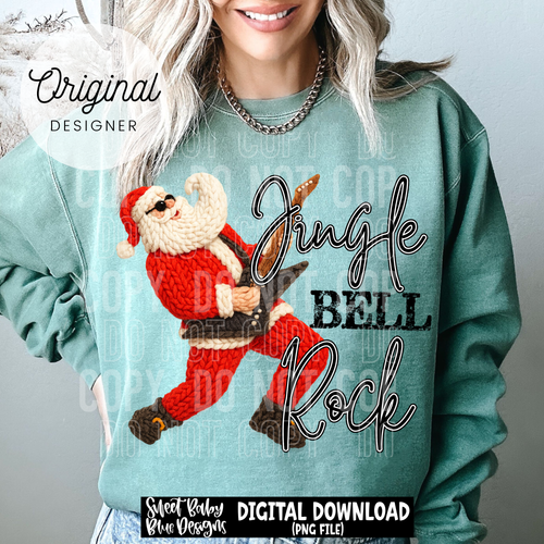 Jingle Bell rock- Christmas- Faux yarn - 2025 - PNG file- Digital Download