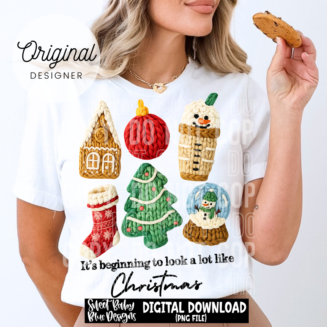 It's beginning to look a lot like Christmas - Faux yarn - 2025 - PNG file- Digital Download