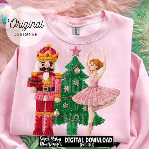 Nutcracker ballerina - Christmas - Faux yarn - 2025 - PNG file- Digital Download