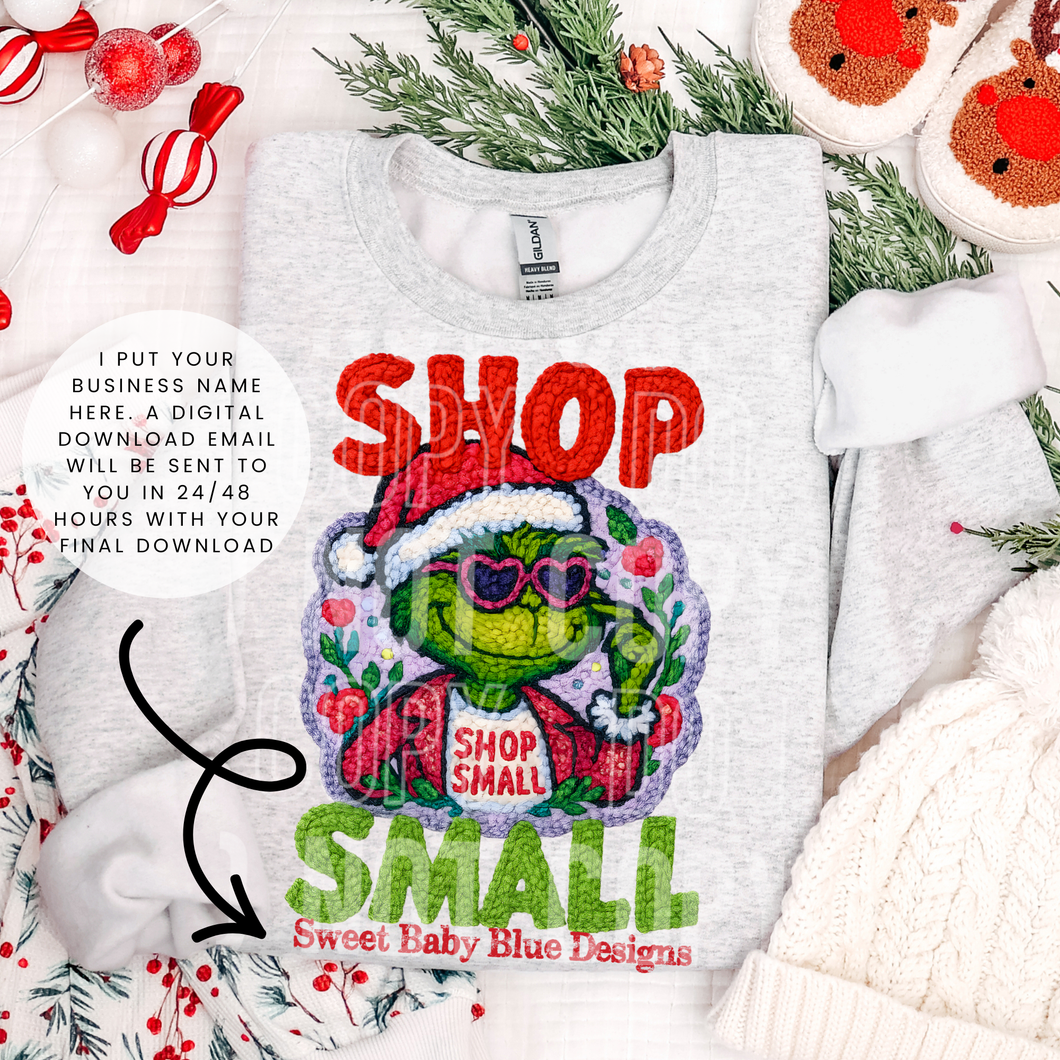 Shop small- Christmas- custom business name - PNG file- Digital Download