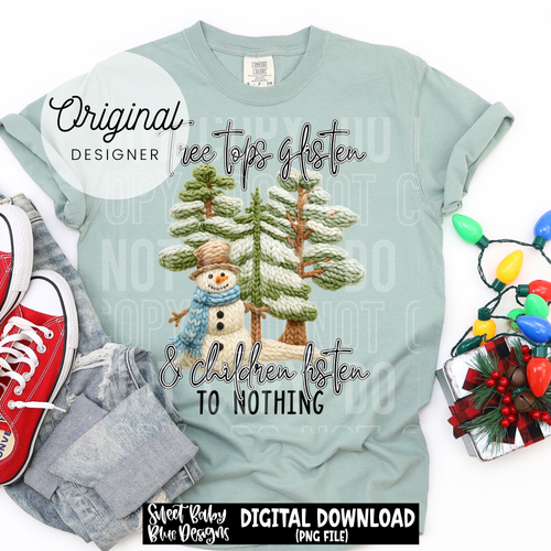Tree tops glisten and children listen to nothing - Faux yarn - 2025 - PNG file- Digital Download