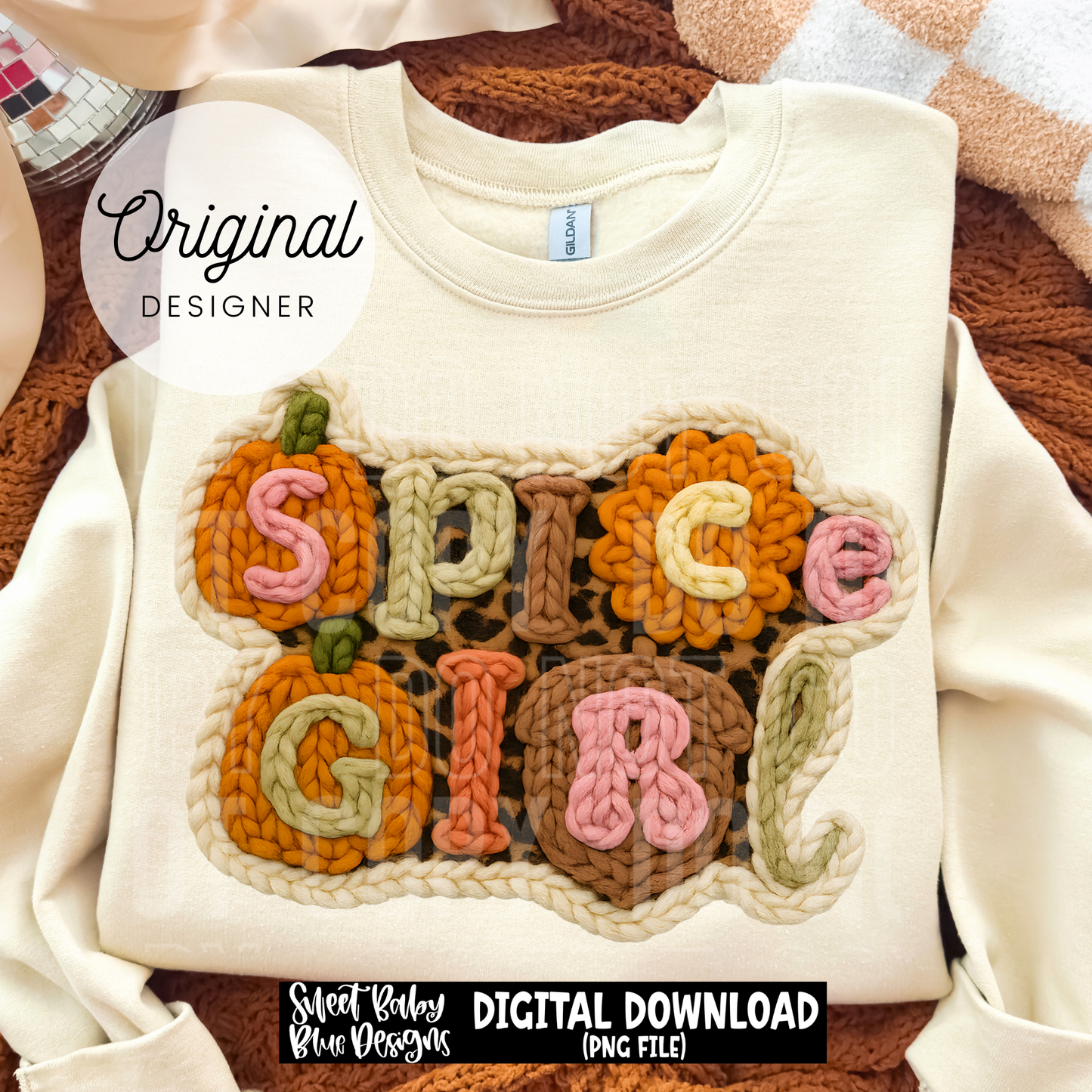 Spice girl- Leopard - faux yarn - 2025 - PNG file- Digital Download