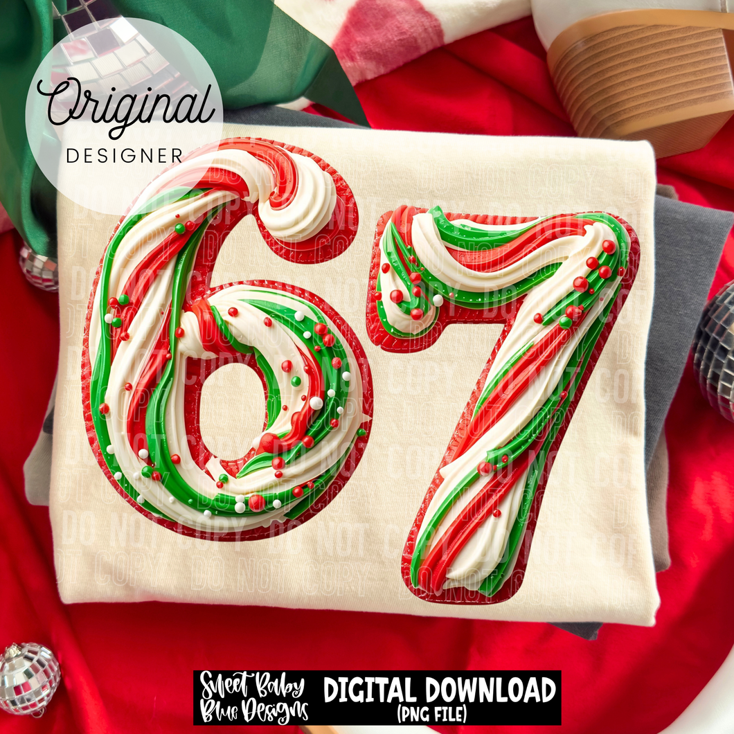 67 - Faux icing detail - Christmas - 2025 - PNG file- Digital Download