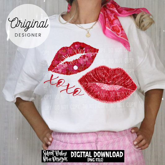 XOXO- Lips- Valentine's Day - 2025 - PNG file- Digital Download