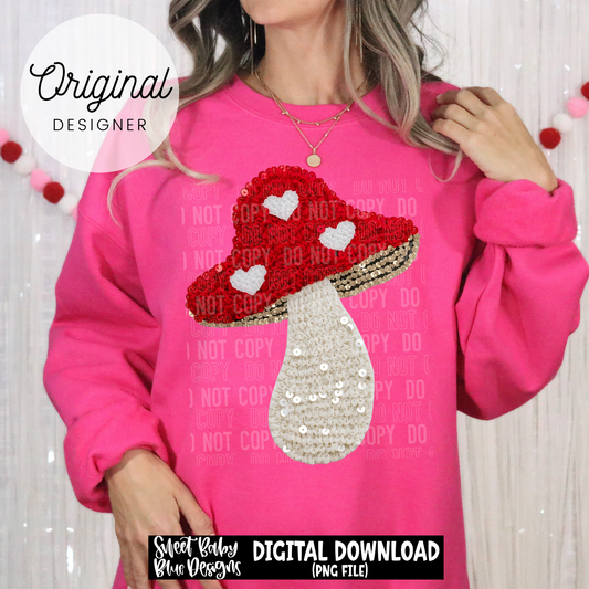 Valentine's Day mushroom - 2025 - PNG file- Digital Download