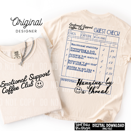 Emotional support coffee club - 2025 - PNG file- Digital Download