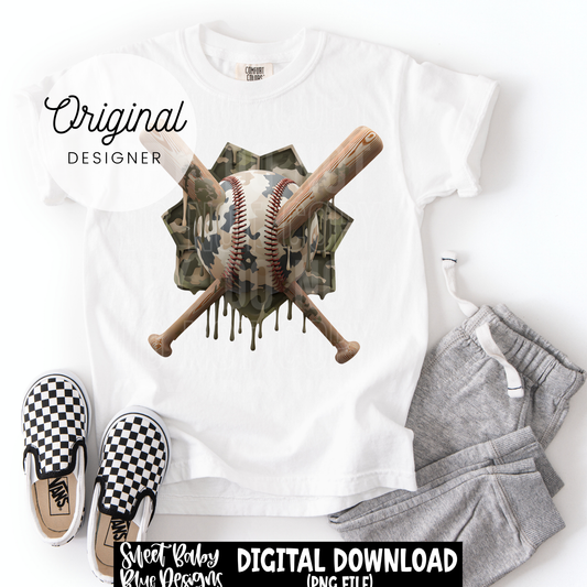 Camo Drip Baseball - 2026 - PNG file- Digital Download
