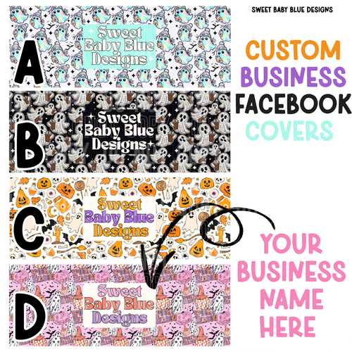 Halloween FB cover - Custom business name - PNG file- Digital Download