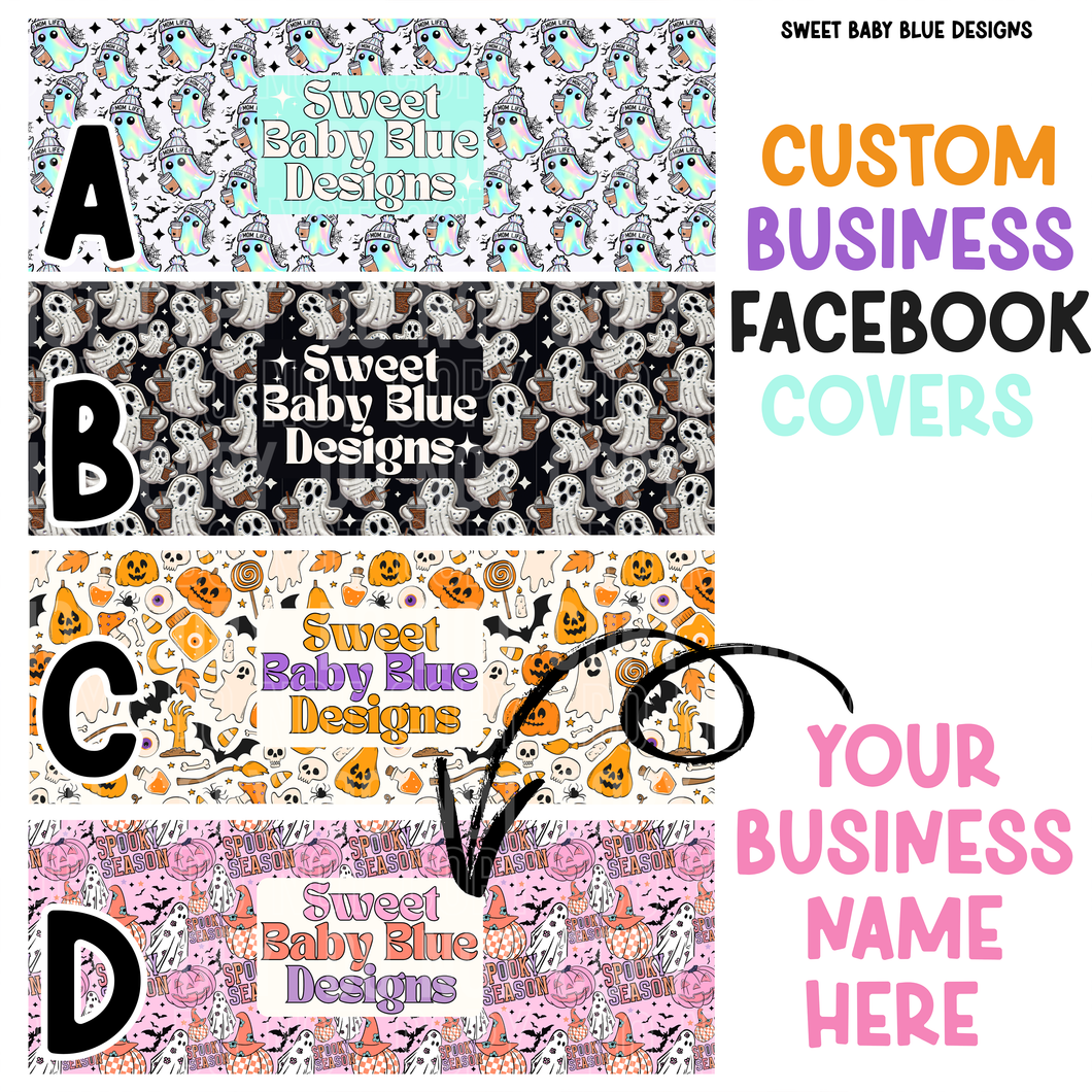 Halloween FB cover - Custom business name - PNG file- Digital Download