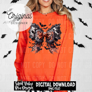 Lace Halloween bow - Halloween - 2025 - PNG file- Digital Download