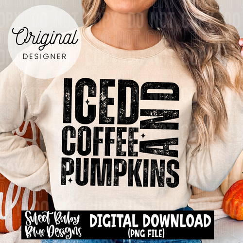 Iced coffee and Pumpkins - 2025 - PNG file- Digital Download