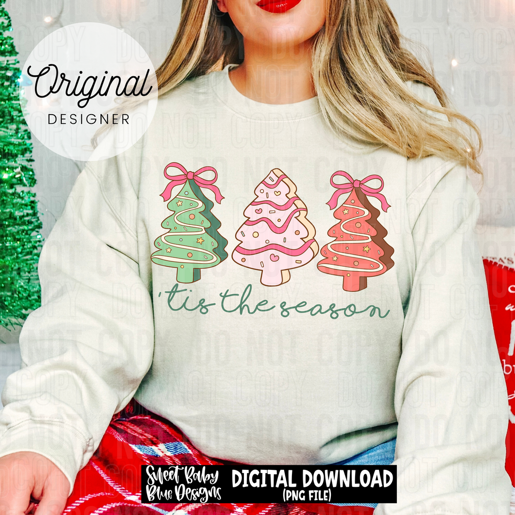 Tis the season Christmas trees - 2025 - PNG file- Digital Download