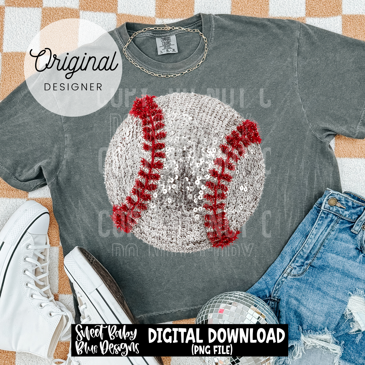 Baseball- Faux Sequins - 2026 - PNG file- Digital Download