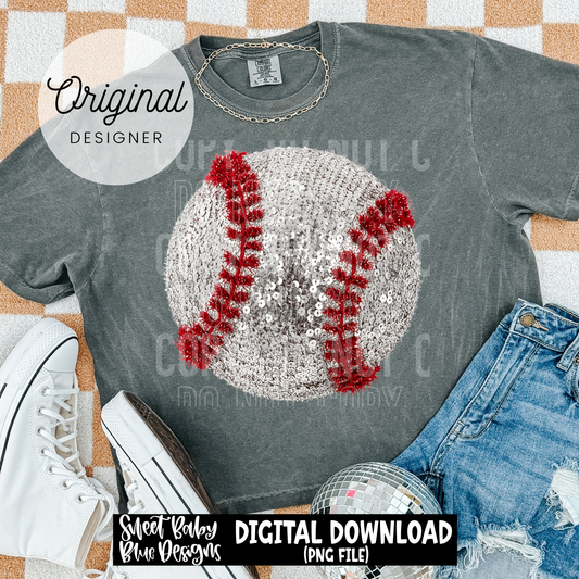 Baseball- Faux Sequins - 2026 - PNG file- Digital Download
