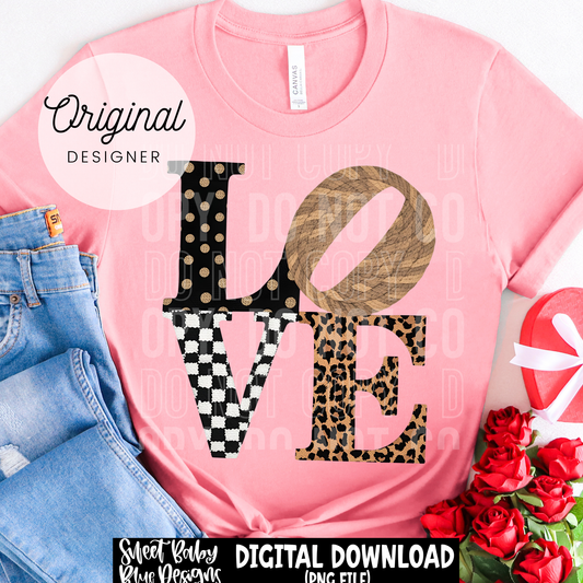 Love- Valentine's Day- Leopard- Checkered - 2026 - PNG file- Digital Download