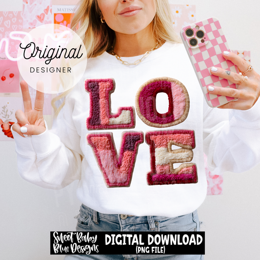 Love- Valentine's Day - Faux Yarn - 2026 - PNG file- Digital Download