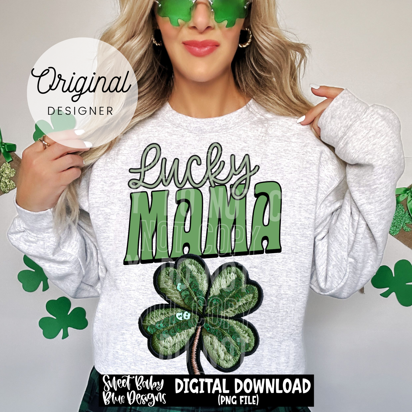 Lucky Mama - Faux Embroidery - 2026 - PNG file- Digital Download