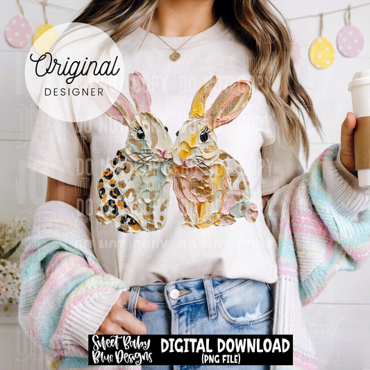 Easter Bunny Painted Leopard- Faux Painted - 2026 - PNG file- Digital Download
