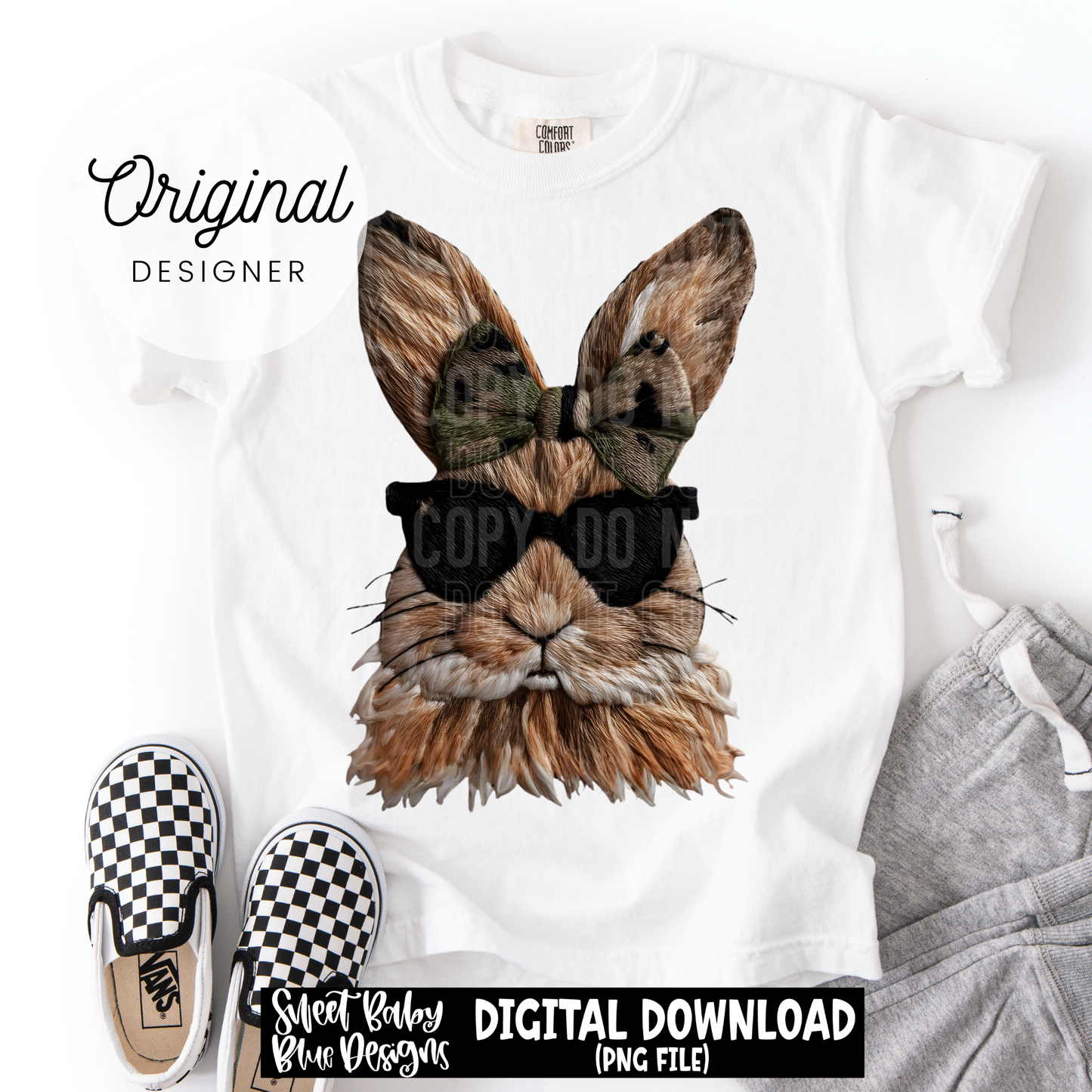 Bunny- Faux Yarn- Camo Bow - 2026 - PNG file- Digital Download