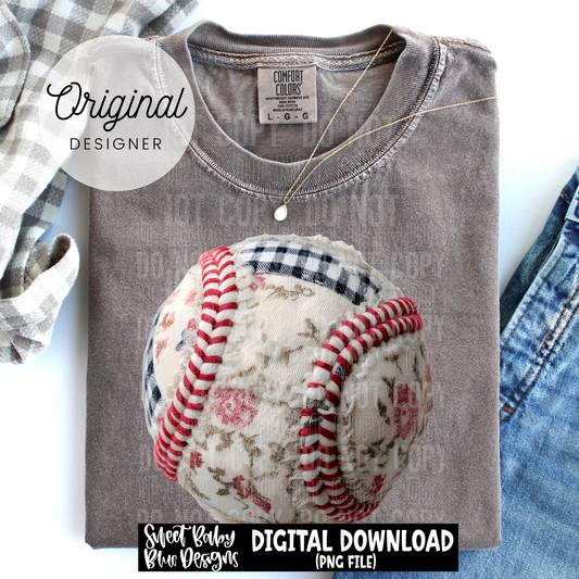 Baseball - Faux Yarn Patch - 2026 - PNG file- Digital Download