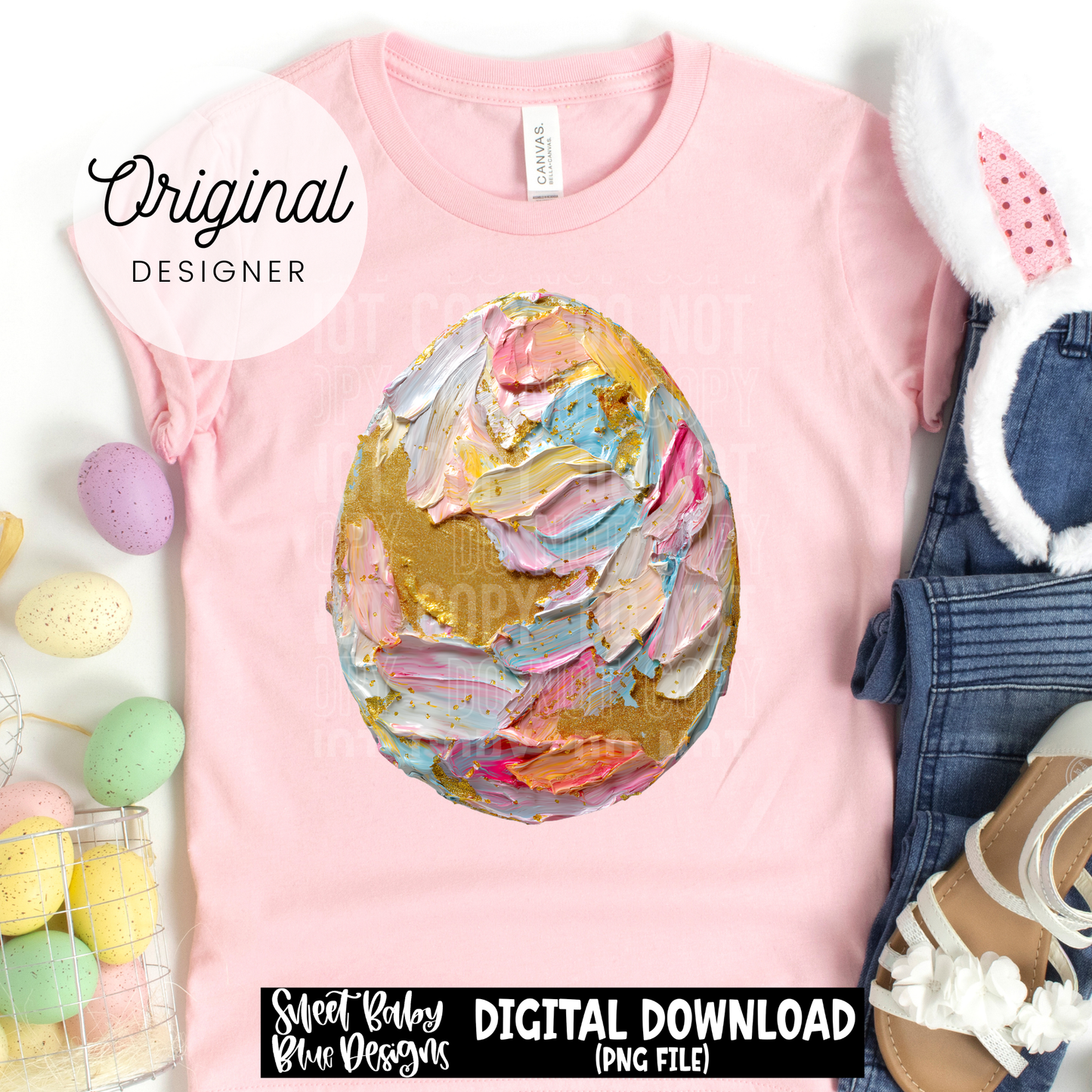 Painted Easter Egg- Faux Paint - 2026 - PNG file- Digital Download