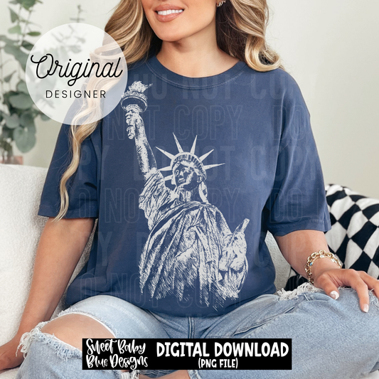 Lady Liberty Sketch - 2026 - PNG file- Digital Download