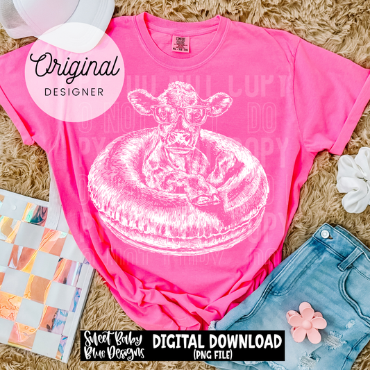 Cow Float Sketch - 2026 - PNG file- Digital Download