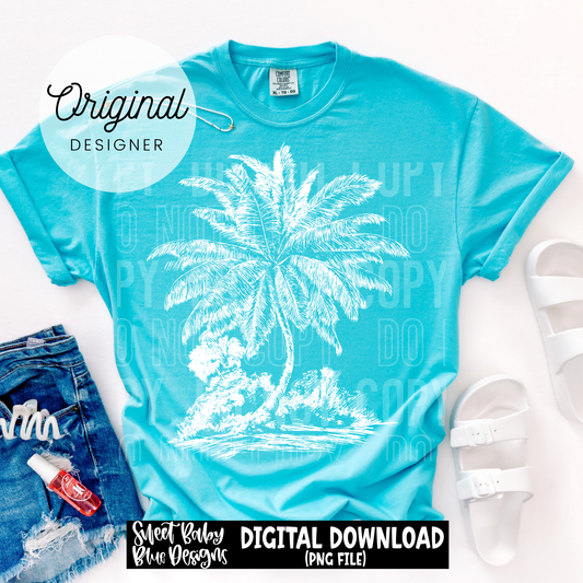Palm Tree Sketch - 2026 - PNG file- Digital Download