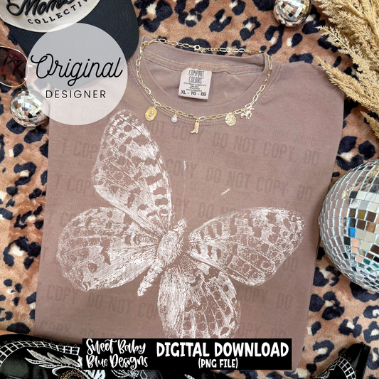 Butterfly Sketch - 2026 - PNG file- Digital Download