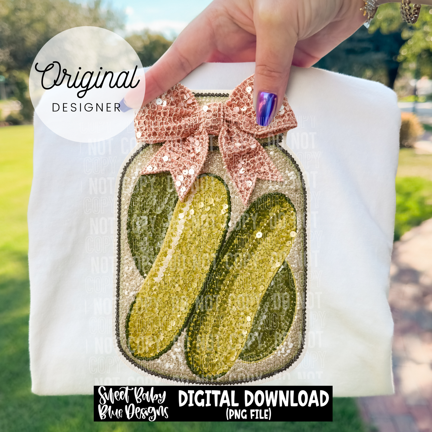Pickle Jar- Faux Sequins - 2026 - PNG file- Digital Download