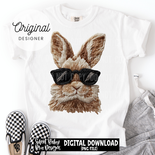 Easter Bunny Sunglasses- Faux Yarn - 2026 - PNG file- Digital Download