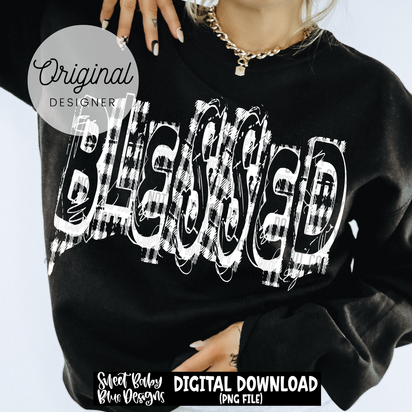 Blessed Plaid Distressed- 2026 - PNG file- Digital Download
