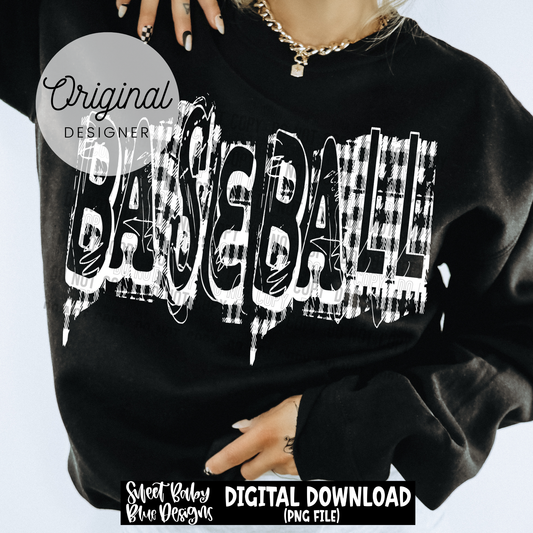 Baseball Plaid Distressed- 2026 - PNG file- Digital Download