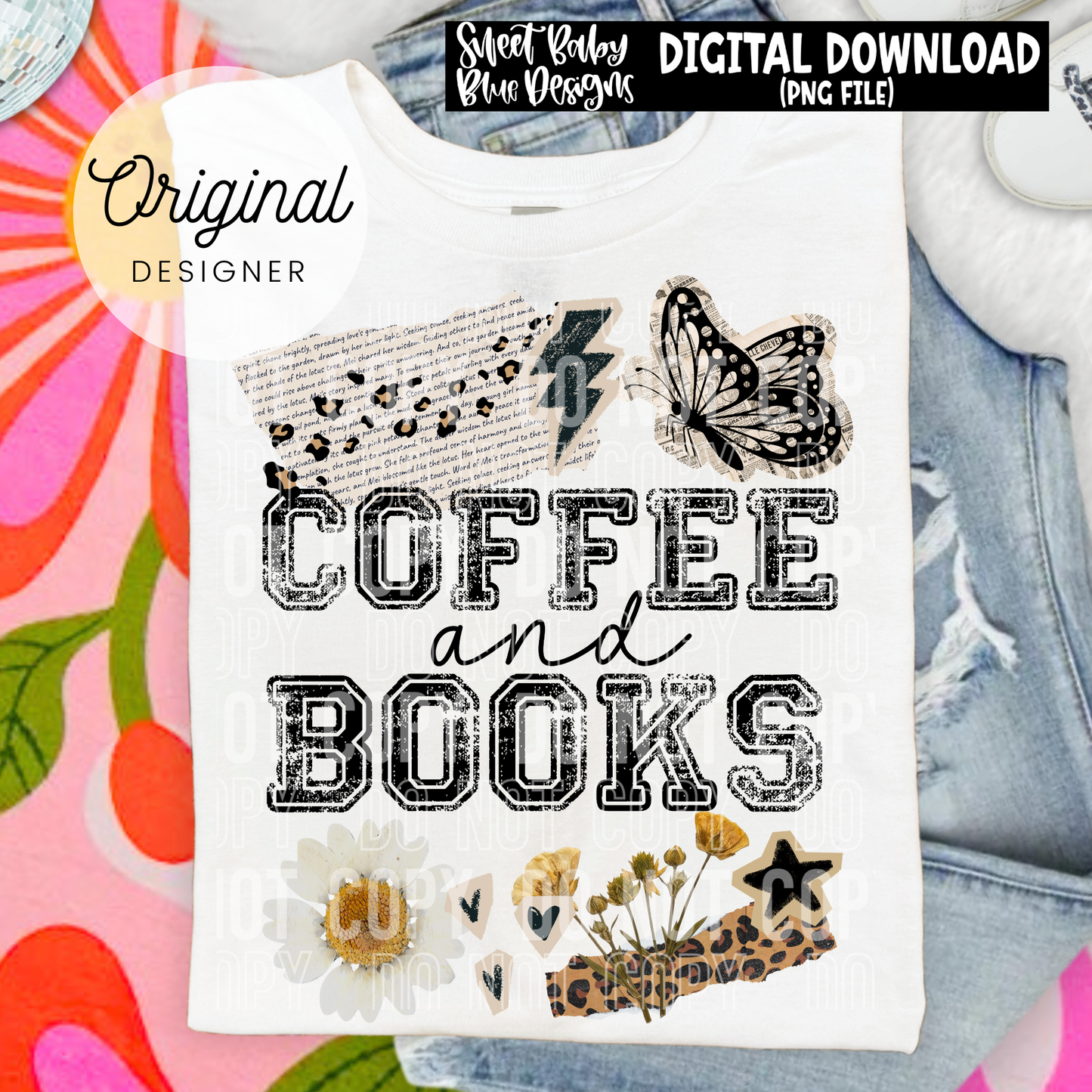 Coffee and Books- Scrapbook - 2026 - PNG file- Digital Download