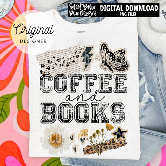 Coffee and Books- Scrapbook - 2026 - PNG file- Digital Download