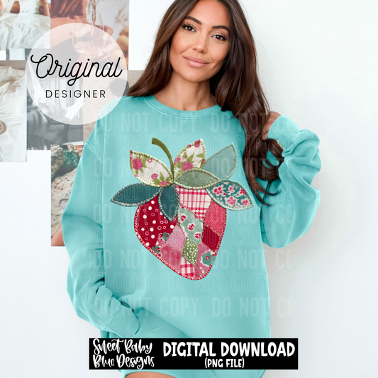 Faux Patch Strawberry - 2026 - PNG file- Digital Download