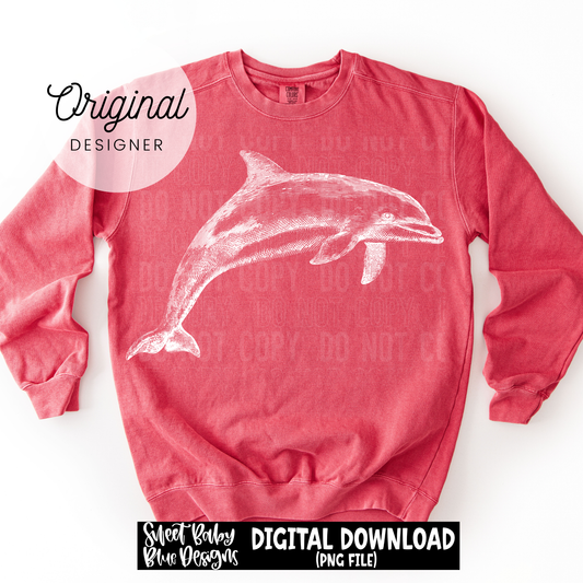 Dolphin Sketch - 2026 - PNG file- Digital Download
