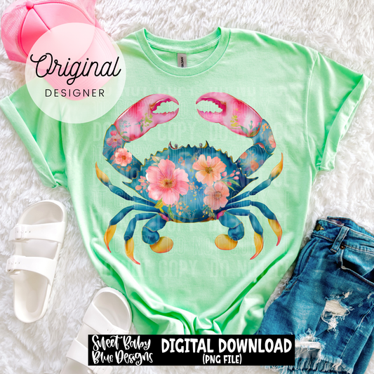 Floral Crab - 2026 - PNG file- Digital Download