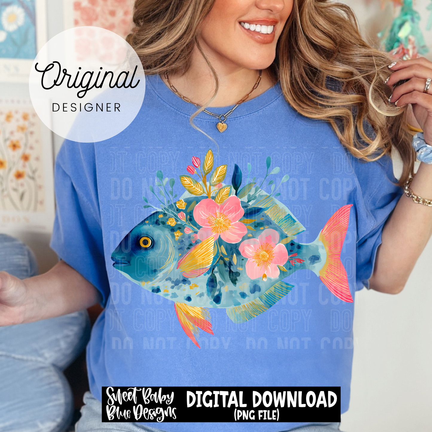Floral Fish - 2026 - PNG file- Digital Download