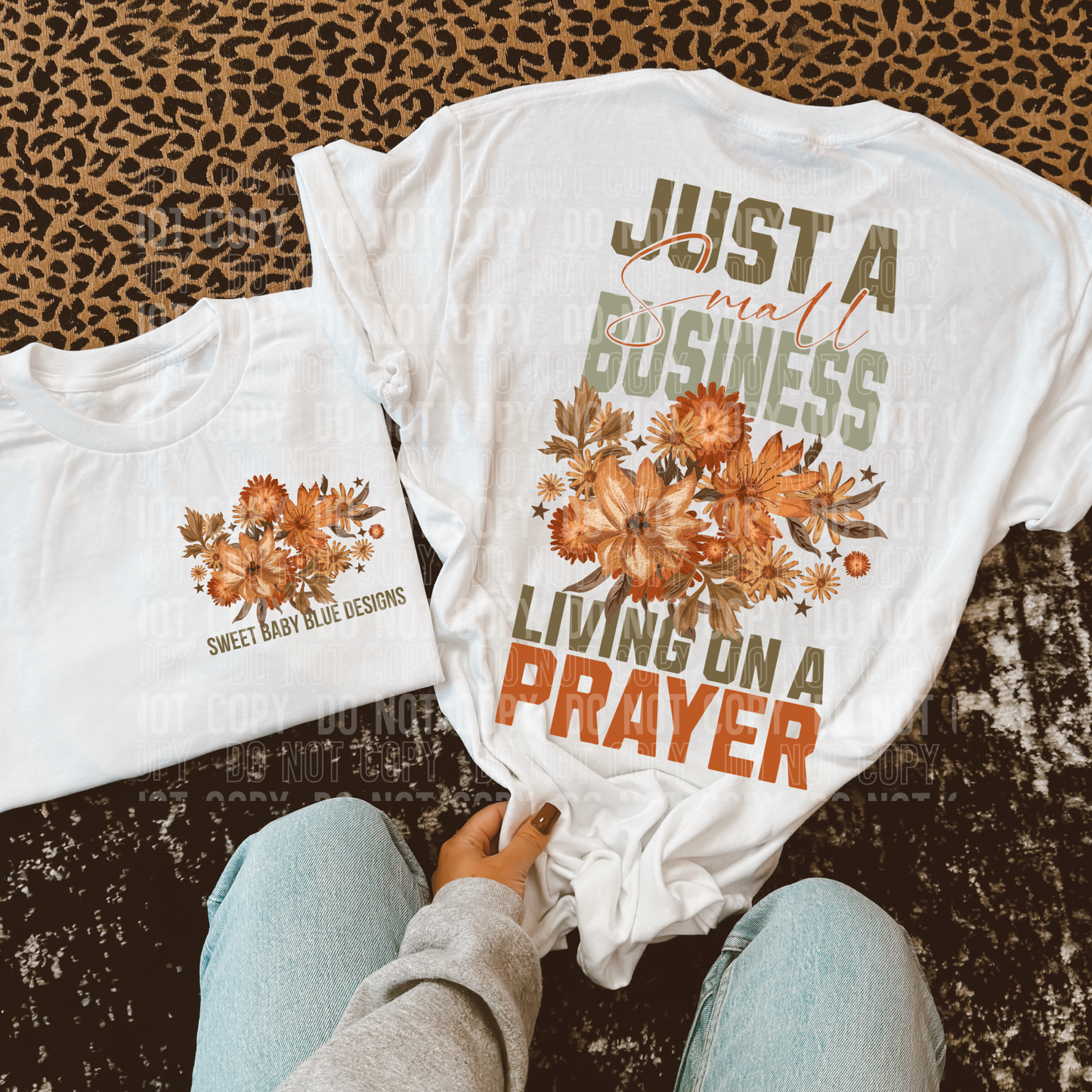 Just a Small Business Living on a Prayer - Custom Business Name - PNG file- Digital Download