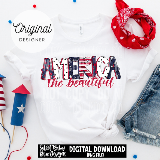 America the Beautiful  - 2026 - PNG file- Digital Download