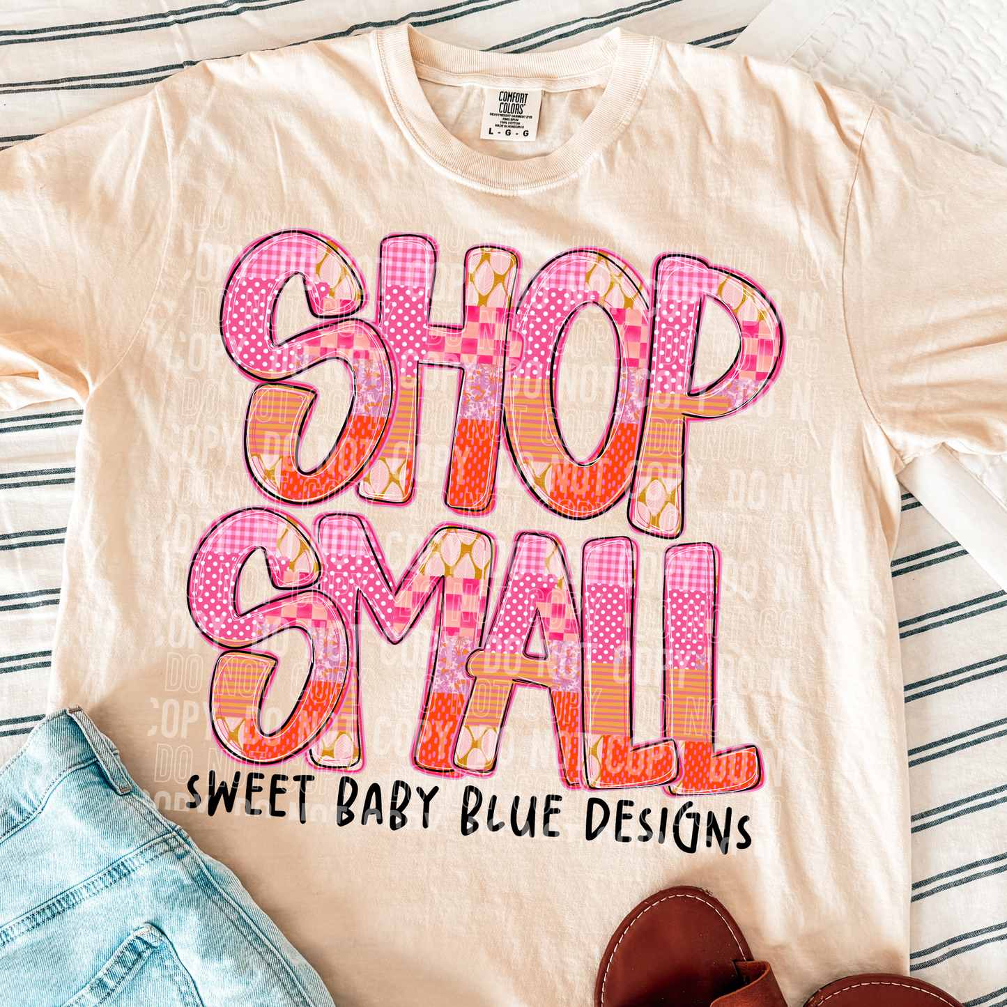 Shop Small- Pink Orange Spring - Custom Business Name - PNG file- Digital Download