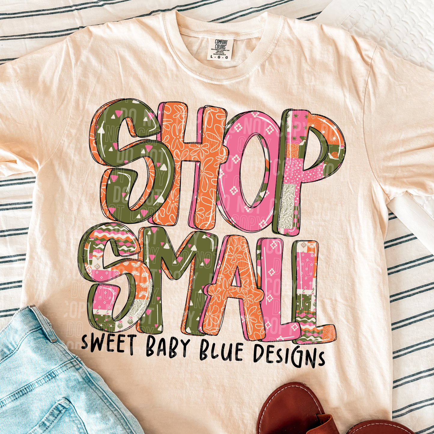 Shop Small- Peach Green - Custom Business Name - PNG file- Digital Download