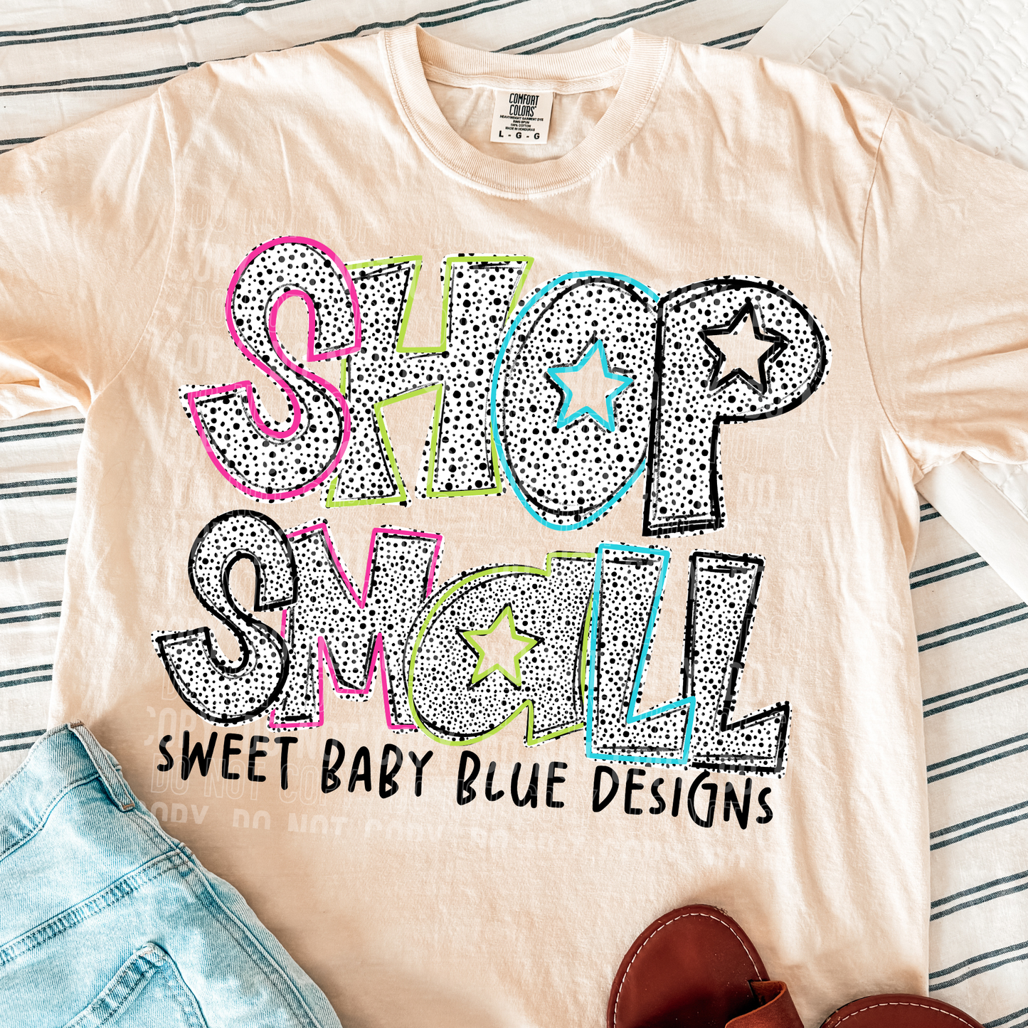 Shop Small- Bright Dots - Custom Business Name - PNG file- Digital Download