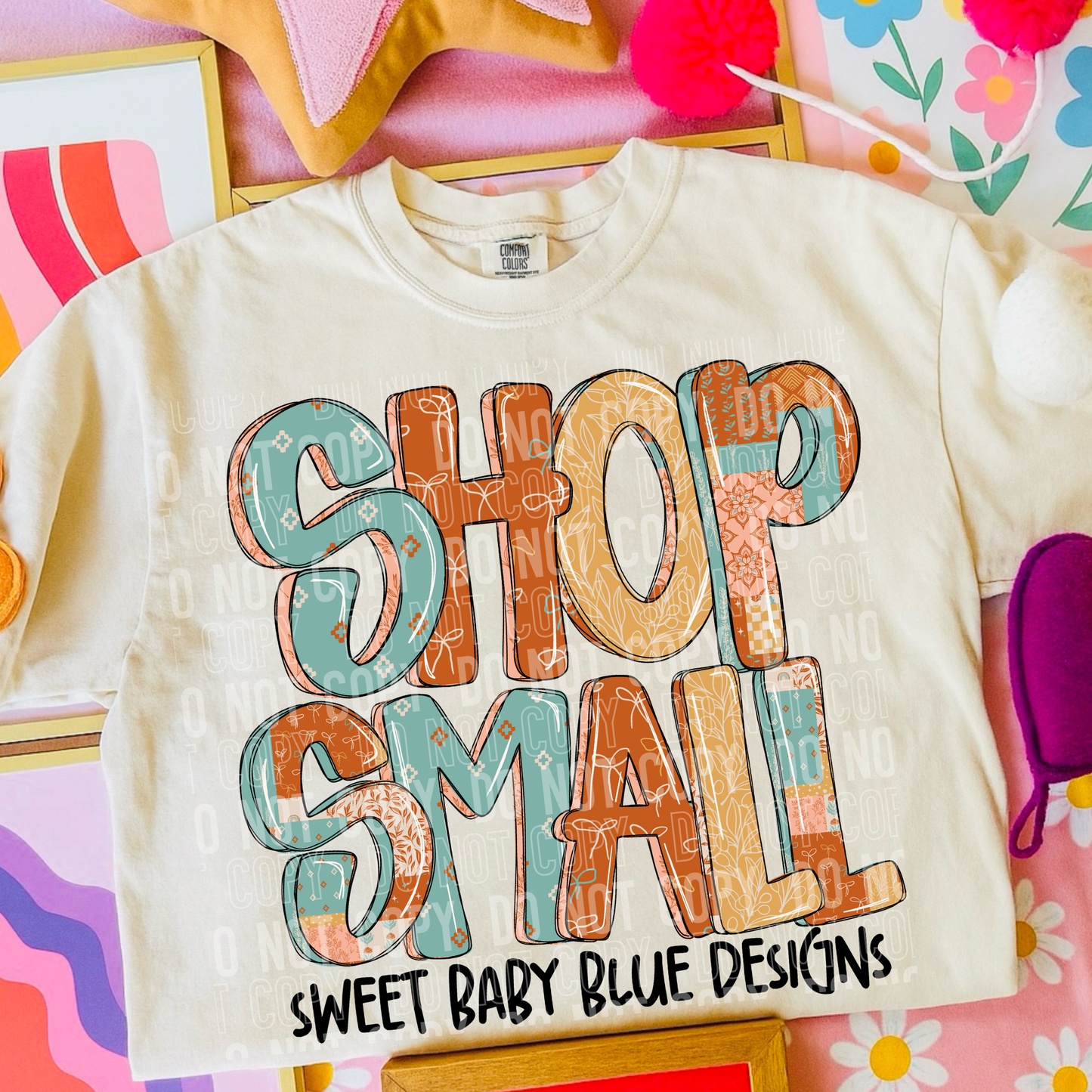 Shop Small- Teal - Custom Business Name - PNG file- Digital Download