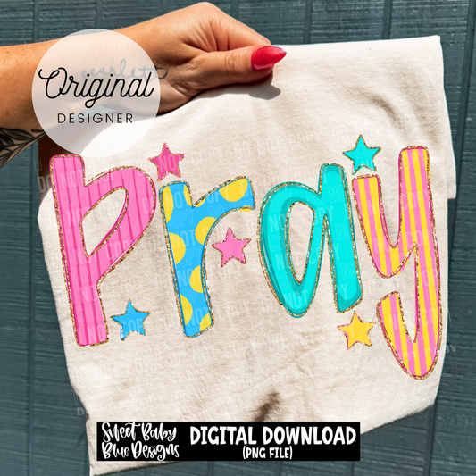 Pray- Doodle - 2026 - PNG file- Digital Download